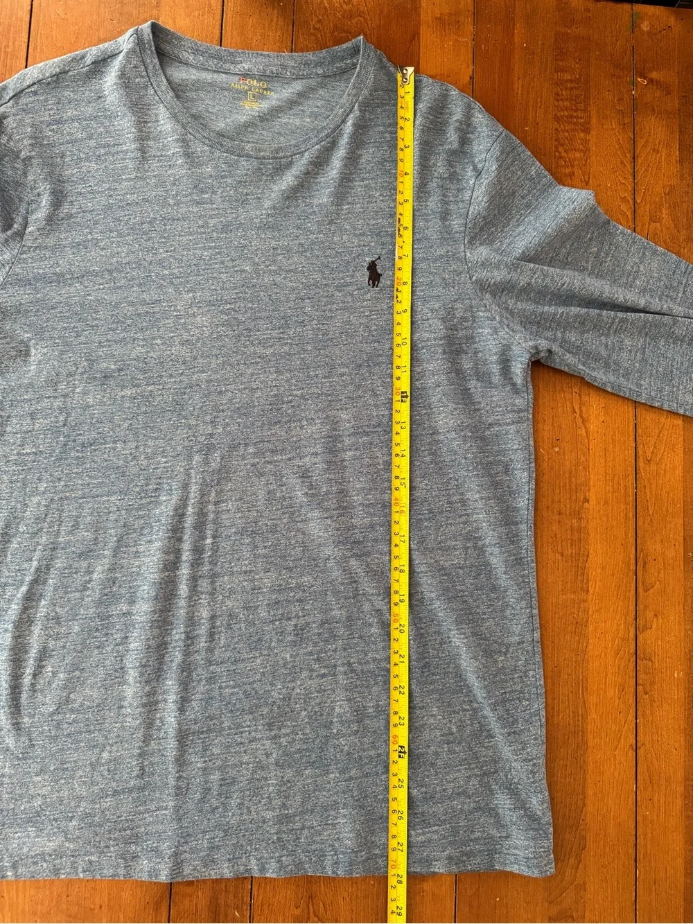 Polo Ralph Lauren Men’s Custom Fit Long Sleeve T-Shirt Slate Blue Heather Sz L